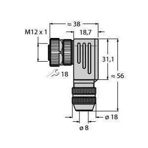 Turck - Rundsteckverbinder, feldkonfektionierbar (Industriesteckverbinder) Rundsteckverbinder BMWS8251-0/9 konfektionierbar