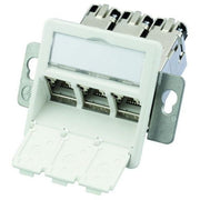Telegärtner - Kommunikationsanschlussdose Kupfer Modulaufnahme AMJ-S 3fach 100022967 UP/50flexCat6A T568A − 5 Stück