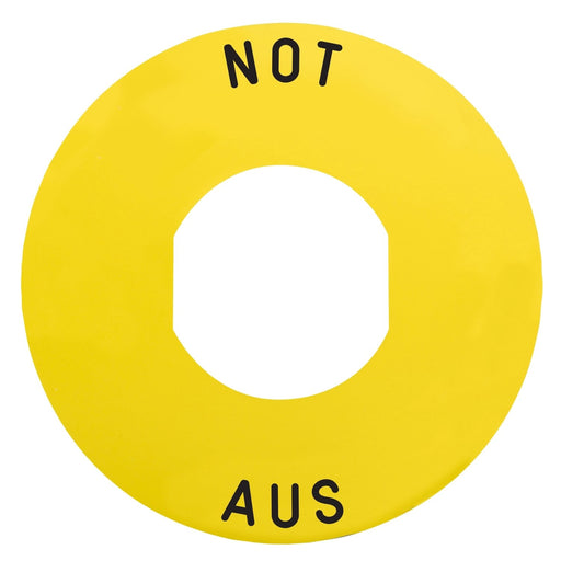 Schneider Electric - Bezeichnungsschild für Befehlsgeräte Not-Aus-Schild ZBY9260 D=60, gelb − 10 Stück