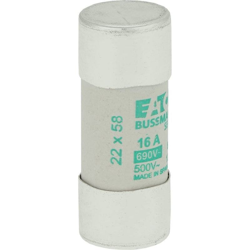 Eaton - Zylindrische Sicherung Sicherungseinsatz Nieders. CYLINDRICA#C22M16 16A AC 690V 80kA − 10 Stück
