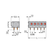 WAGO - Leiterplattenklemme 235-408/333-000 2,5mm² − 25 Stück