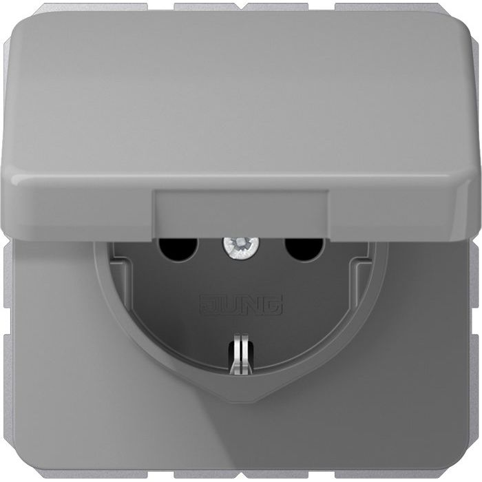 Jung - Steckdose SCHUKO-Steckdose 16A 250V CD 1520 BFKL GR Klappdeckel