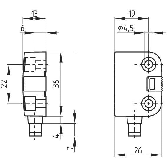 Schmersal - Positionsschalter mit getrenntem Betätiger Sicherheits-Sensor BNS 260-02/01ZG-ST-L