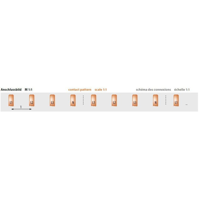Pollmann - Phasenschiene POLLMANN PHASENSCHIENE S-4L-1000/16 16QMM, 4PH, F. LS/FI − 15 Stück
