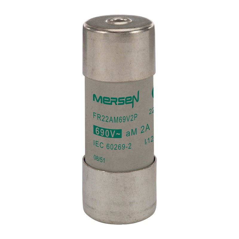 Mersen - Zylindrische Sicherung Sicherungseinsatz zylindr. FR22AM69V2P aM 22x58 2A − 10 Stück