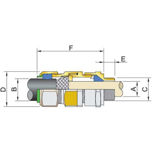 Stahl - Kabelverschraubung CMP Kabelverschraubung 246390 40,40 - 53 mm