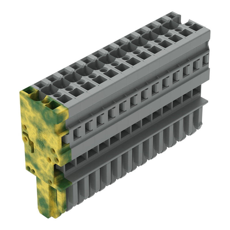 WAGO - Ein- und mehrpolige Klemmenleiste 1-Leiter-Federleiste 769-114/000-037 4mm²,gr/gn-ge − 10 Stück