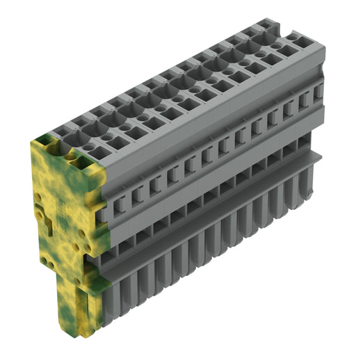 WAGO - Ein- und mehrpolige Klemmenleiste 1-Leiter-Federleiste 769-114/000-037 4mm²,gr/gn-ge − 10 Stück