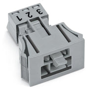 WAGO - Geräteanschluss für steckbare Gebäudeinstallation Snap-In-Stecker 890-753 3-polig,Kod. B,grau − 50 Stück