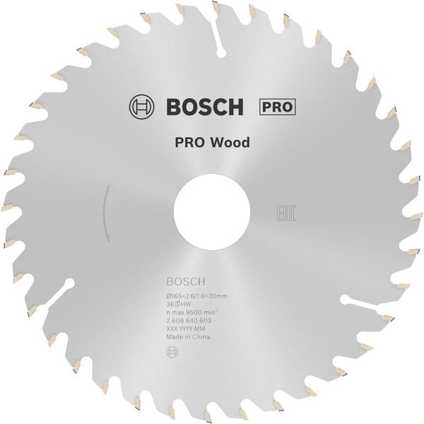Bosch - Kreissägeblatt PRO Wood Kreissägeblatt, 2608640603 165 x 2,6 x 30 mm