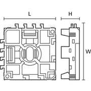 HellermannTyton - Befestigungssystem für Schienenverteiler Befestigunggsblock HTWD-RB 50x50x14mm − 25 Stück