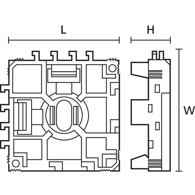 HellermannTyton - Befestigungssystem für Schienenverteiler Befestigunggsblock HTWD-RB 50x50x14mm − 25 Stück