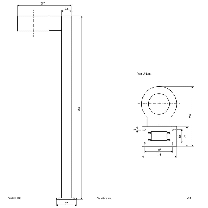EVN Lichttechnik - Wegeleuchte LED-Wegeleuchte WLU65081602 IP65  − 1 Stück