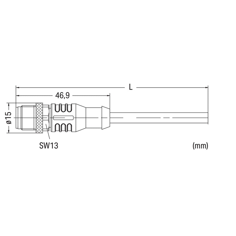 WAGO - Konfektioniertes Sensor-Aktor-Kabel Sensor-/Aktorleitung M12A 756-5311/030-100 St., axial,3-polig