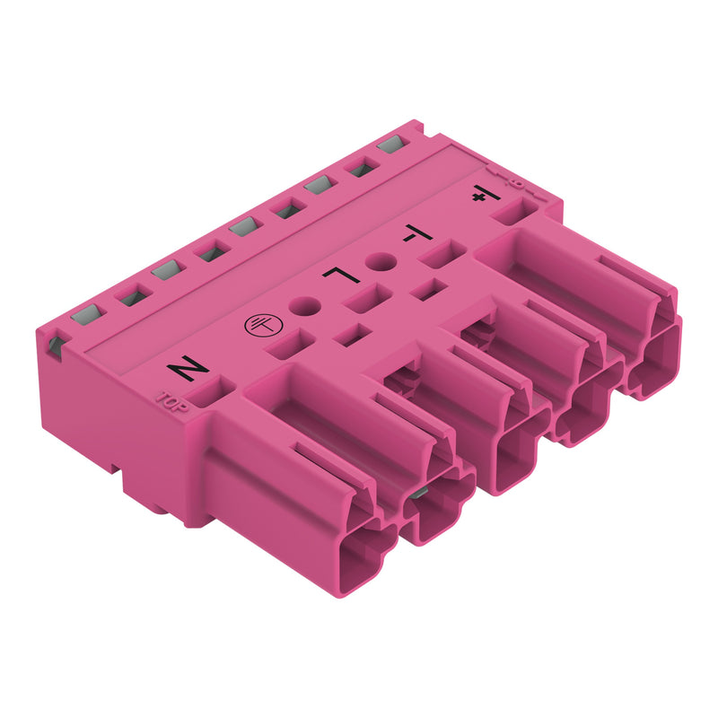 WAGO - Steckverbinder für steckbare Gebäudeinstallation Stecker 5-polig 770-295/080-000 Kod. B,pink − 50 Stück