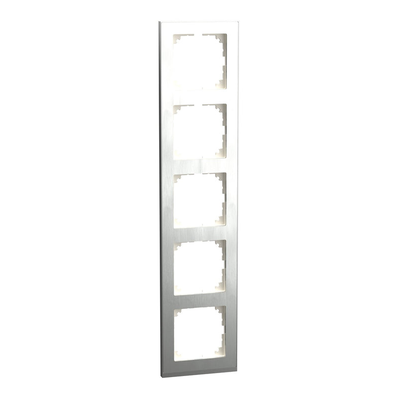 Merten - Abdeckrahmen Decor-Rahmen 5-fach MEG4050-3646 Edelstahl/aluminium