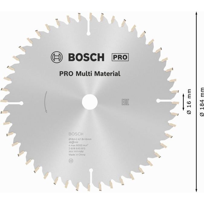 Bosch - Kreissägeblatt PRO Multi Material 2608640815 Kreissägeblatt 184 x