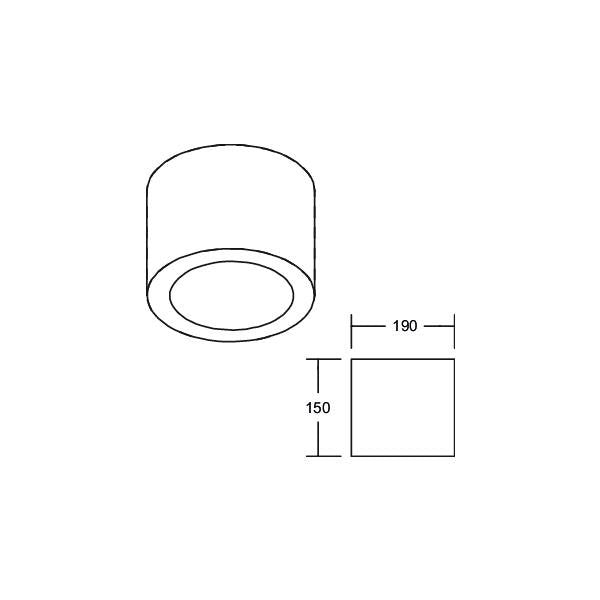 Brumberg Leuchten - Decken-/Wandleuchte LED-Anbaudownlight 230V 12595174DA 940