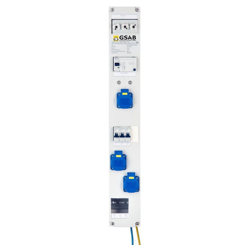 GSAB Elektrotechnik - CEE-Steckdosen-Kombination (IEC 60309) Systemleiste 99.00.024-Z 3xSchutzk.+3xZähler