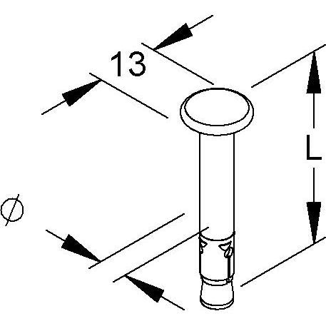 Niedax - Einschlaganker Nagelanker NA 6X30 Bohrnenndurchm.6mm − 100 Stück