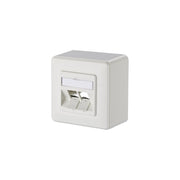 Metz Connect - Kommunikationsanschlussdose Kupfer Keystone Dose AP 130B20D20002KE 2Port leer rws − 10 Stück