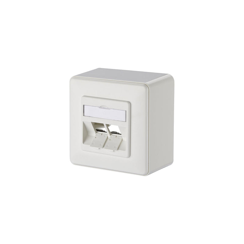 Metz Connect - Kommunikationsanschlussdose Kupfer Keystone Dose AP 130B20D20002KE 2Port leer rws − 10 Stück