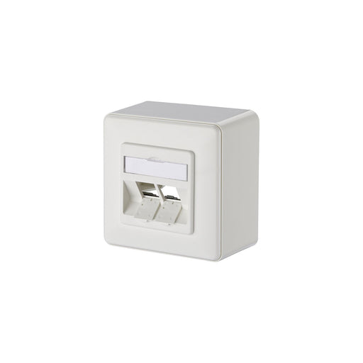Metz Connect - Kommunikationsanschlussdose Kupfer Keystone Dose AP 130B20D20002KE 2Port leer rws − 10 Stück