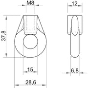 OBO Bettermann - Ringmutter Ringöse 2084 M8 G galv.vz − 100 Stück