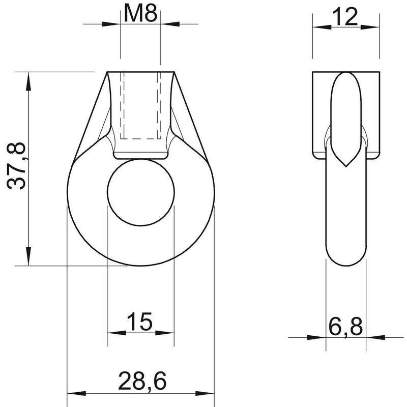 OBO Bettermann - Ringmutter Ringöse 2084 M8 G galv.vz − 100 Stück