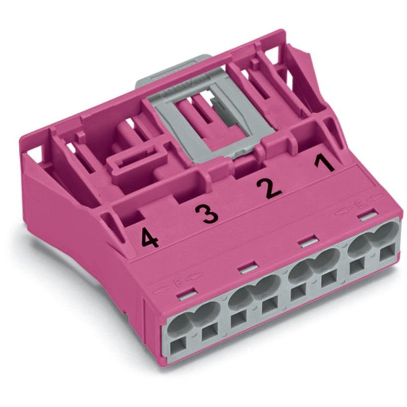 WAGO - Geräteanschluss für steckbare Gebäudeinstallation Snap-In-Stecker 770-794 4-polig,Kod. B,pink − 100 Stück