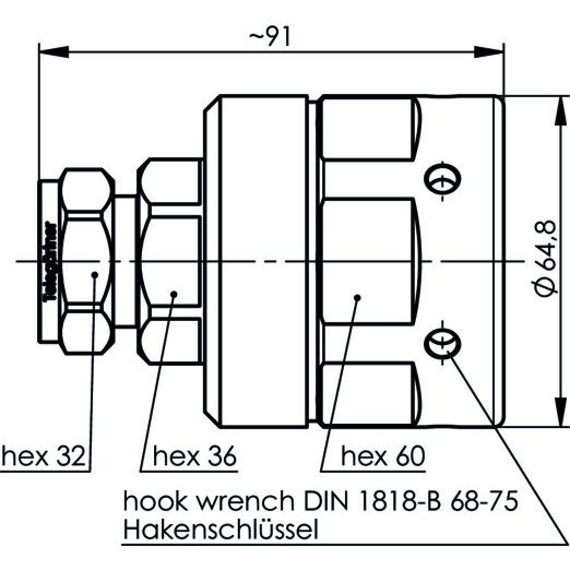 Telegärtner - Koax-Steckverbinder Kabelbuchse 100024439 G26 (1 5/8Z) IP68