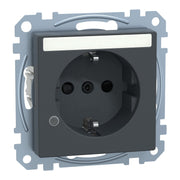 Merten - Steckdose SCHUKO-Steckdose anth MEG2303-0414 Ko.Licht Schriftfeld