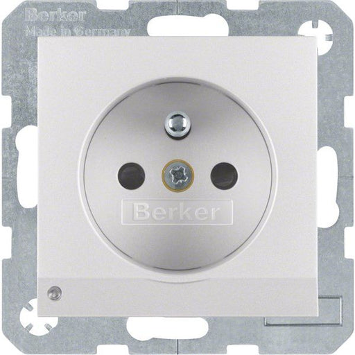 Berker - Steckdose alu/matt 6765101404 m.Schutzkontaktstift