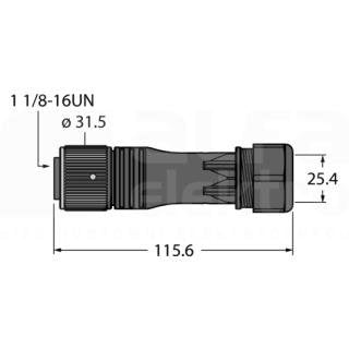 Turck - Rundsteckverbinder, feldkonfektionierbar (Industriesteckverbinder) Rundsteckverbinder B71121-0/21