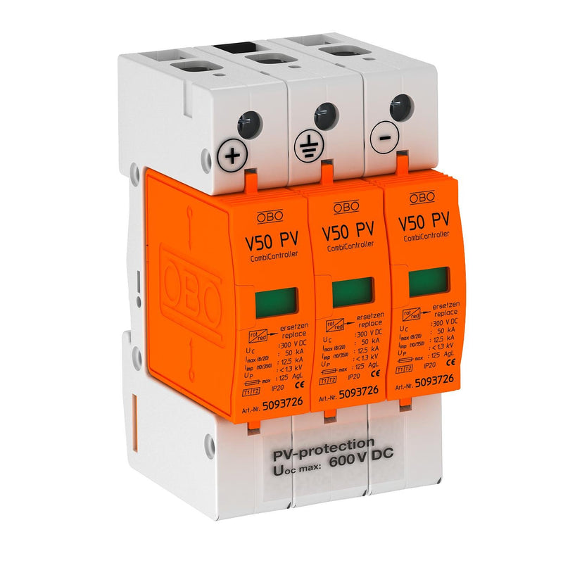 OBO Bettermann - Kombi-Ableiter für Energietechnik CombiController V50-B+C 3-PH600 3p,f.PV-Anlagen