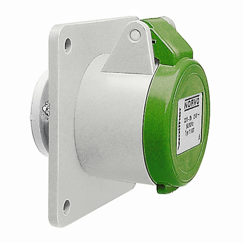 Walther Werke - CEE-Anbausteckdose (IEC 60309) NORVO Anbaudose gerade 10602 16A 2P 42V 4h IP44 − 1 Stück