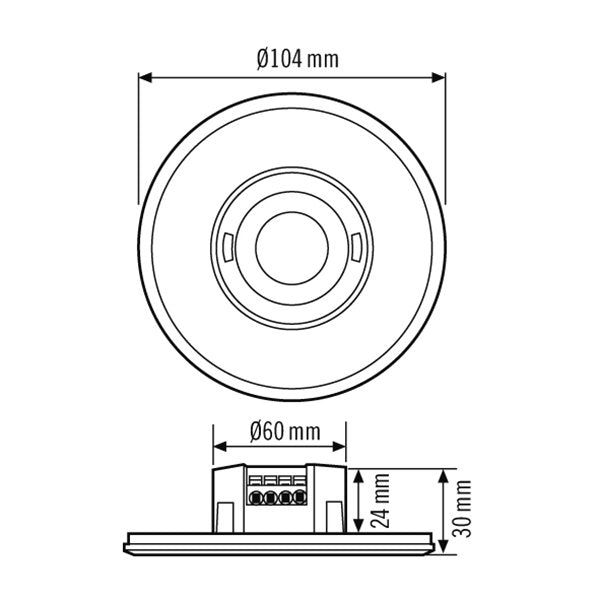 ESYLUX - Bewegungsmelder/Präsenzmelder komplett Bewegungsmelder MD-FLAT #EP10428609 UP rund weiß