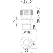 OBO Bettermann - Kabelverschraubung Ms-Verschraubung V-TEC VM LM16 MS M16 Langgewinde