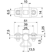 OBO Bettermann - Befestigungsschelle für Kabel/Rohre Abstandschelle ASL 733 25 G mit Langloch 20-25mm
