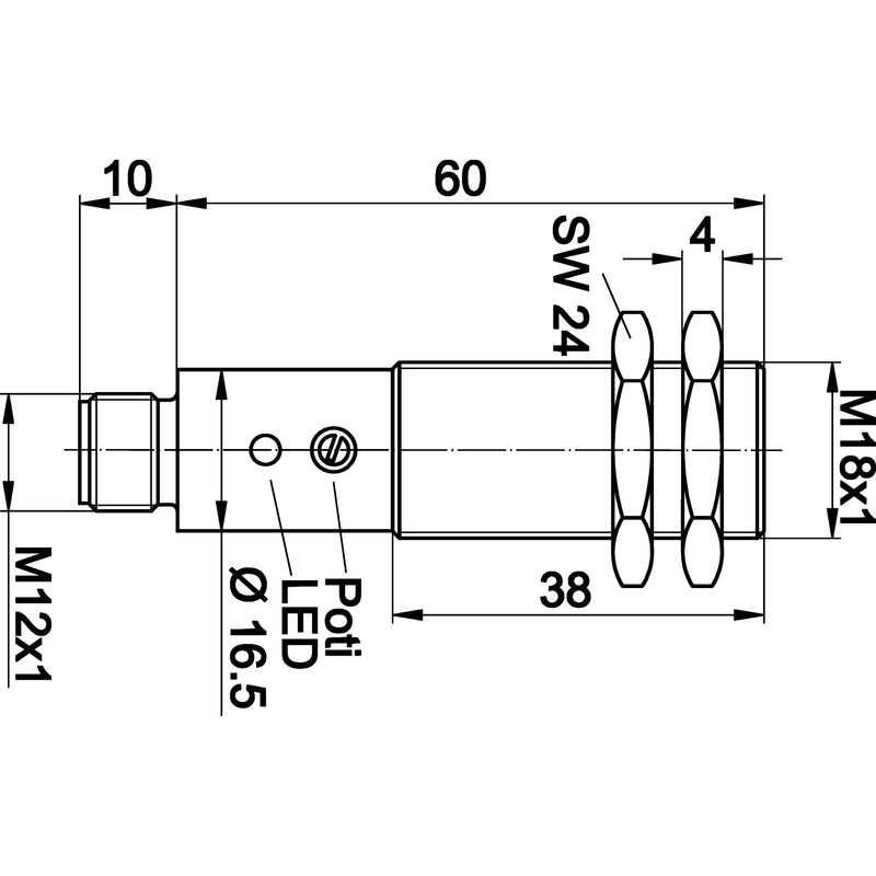 Ipf Electronic - Reflexions-Lichtschranke Sensor Optisch, reflex OR180323 M18x1 71lang, Rotlic