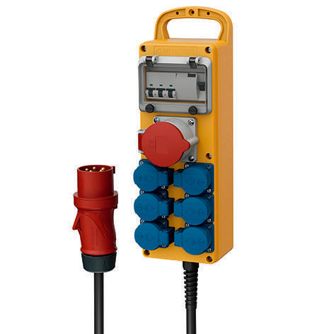 Mennekes - CEE-Steckdosen-Kombination (IEC 60309) Steckdosenleiste EverGUM 70106 32A,5p,6Schu,3LS,1FI