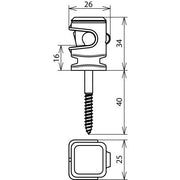 DEHN - Leitungshalter für Blitzschutz Leitungshalter grau LH DS 8 H16 HS5X50GR H 16mm f. Rd 8mm
