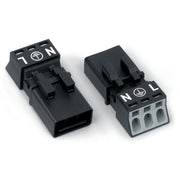 WAGO - Steckverbinder für steckbare Gebäudeinstallation Steckerteil 890-213 3pol. sw − 50 Stück
