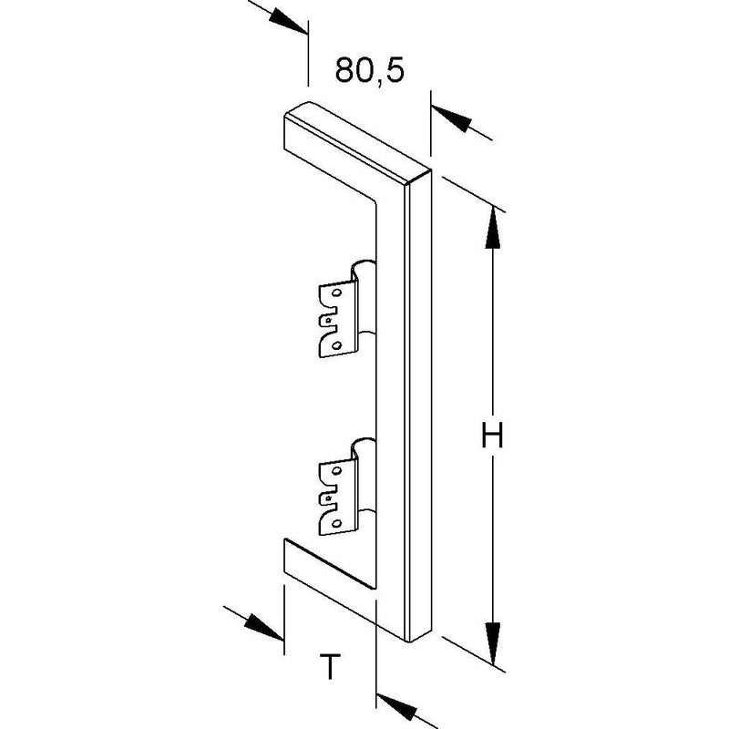 Niedax - Wandanschlussblende für Geräteeinbaukanal GK-Wandabschlussblende DWB 220T60 WA doppelzug 261x61mm