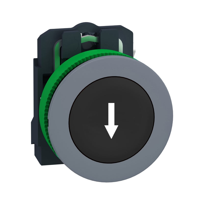 Schneider Electric - Drucktaster, Komplettgerät Drucktaster komplett XB5FA3351C0 sw, 30mm, 1S, grau