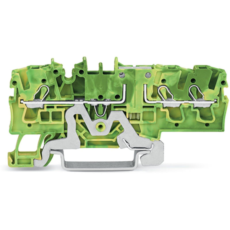 WAGO - Schutzleiter-Reihenklemme 3-Leiter-Durchgangsklemme 2002-1707 2,5mm² grün-gelb − 50 Stück