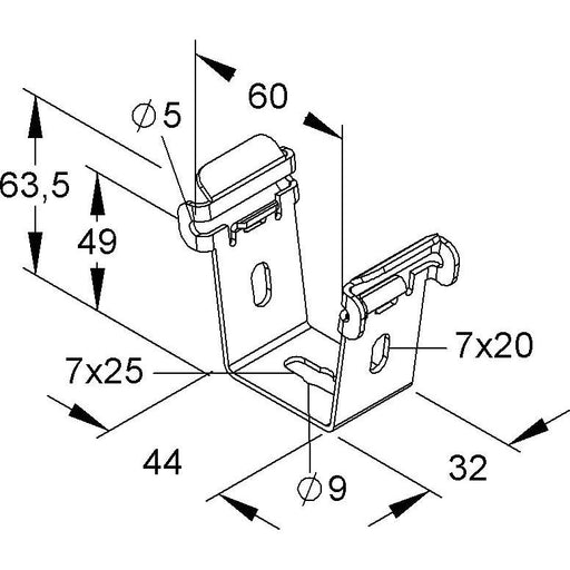 Niedax - Montagematerial für Kabeltragsystem Universalträger GTUT 50 FG Geomet