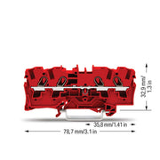 WAGO - Durchgangs-Reihenklemme 4-Leiter-Durchgangsklemme 2004-1403 Ex e II geeignet,rot − 50 Stück