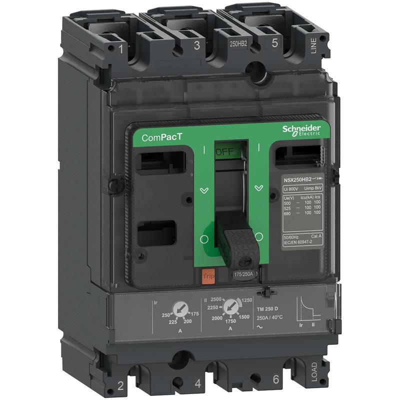 Schneider Electric - Leistungsschalter für Trafo-, Generator- und Anlagenschutz Kompaktleistungsschalter C25W3TM200 ComPacT NSX250HB2