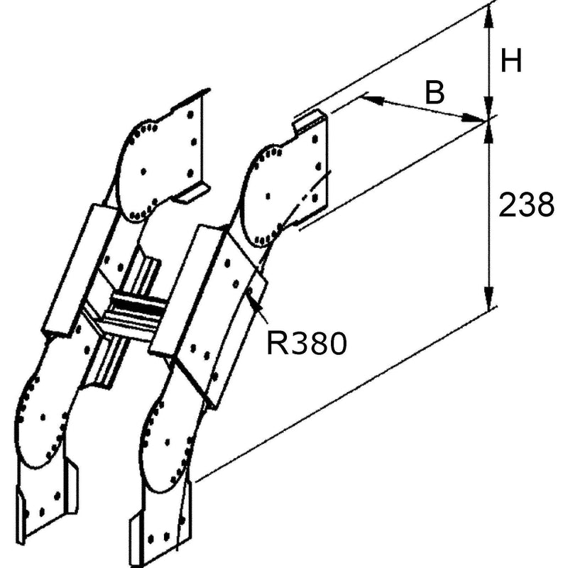 Niedax - Bogen für Kabelleiter GFK-Bogen verstellbar ULLBA 100.400 100x400mm